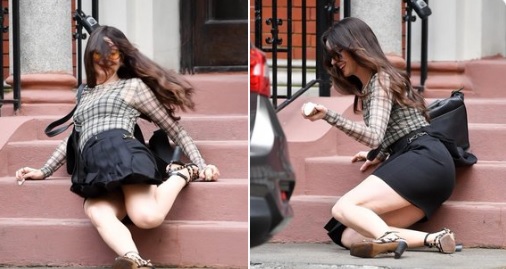 VIDEO: Anne Hathaway sufre aparatosa caída en pleno rodaje de El Diablo Viste a la Moda 2
