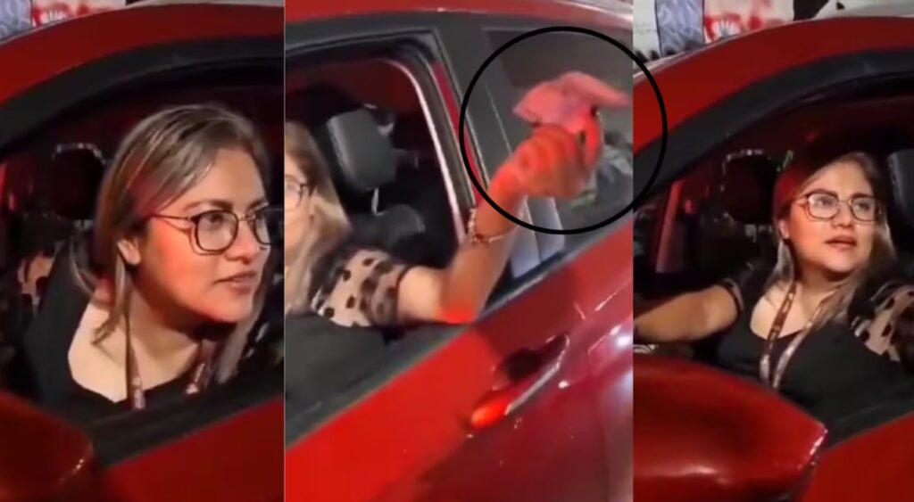 Exhiben a «Lady Muerta de Hambre», funcionaria que chocó autos y trató de sobornar a una policía