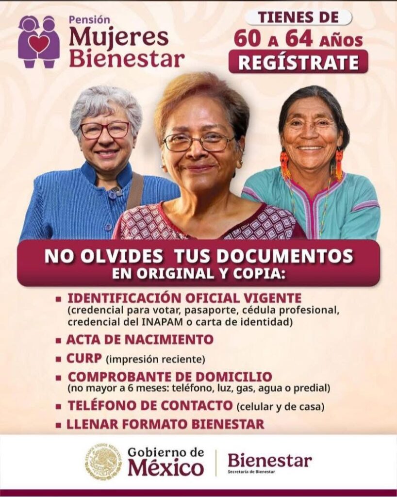 Inicia registro para la Pensión Mujeres Bienestar en la región 03