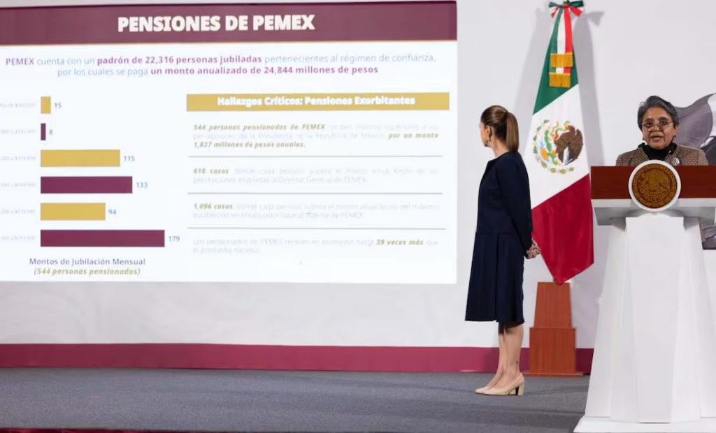 Gobierno expone pensiones millonarias de extrabajadores de Luz y Fuerza y Pemex