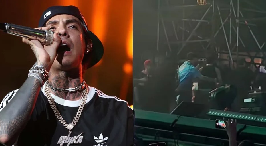 Natanael Cano golpea y rompe laptop de DJ en pleno concierto