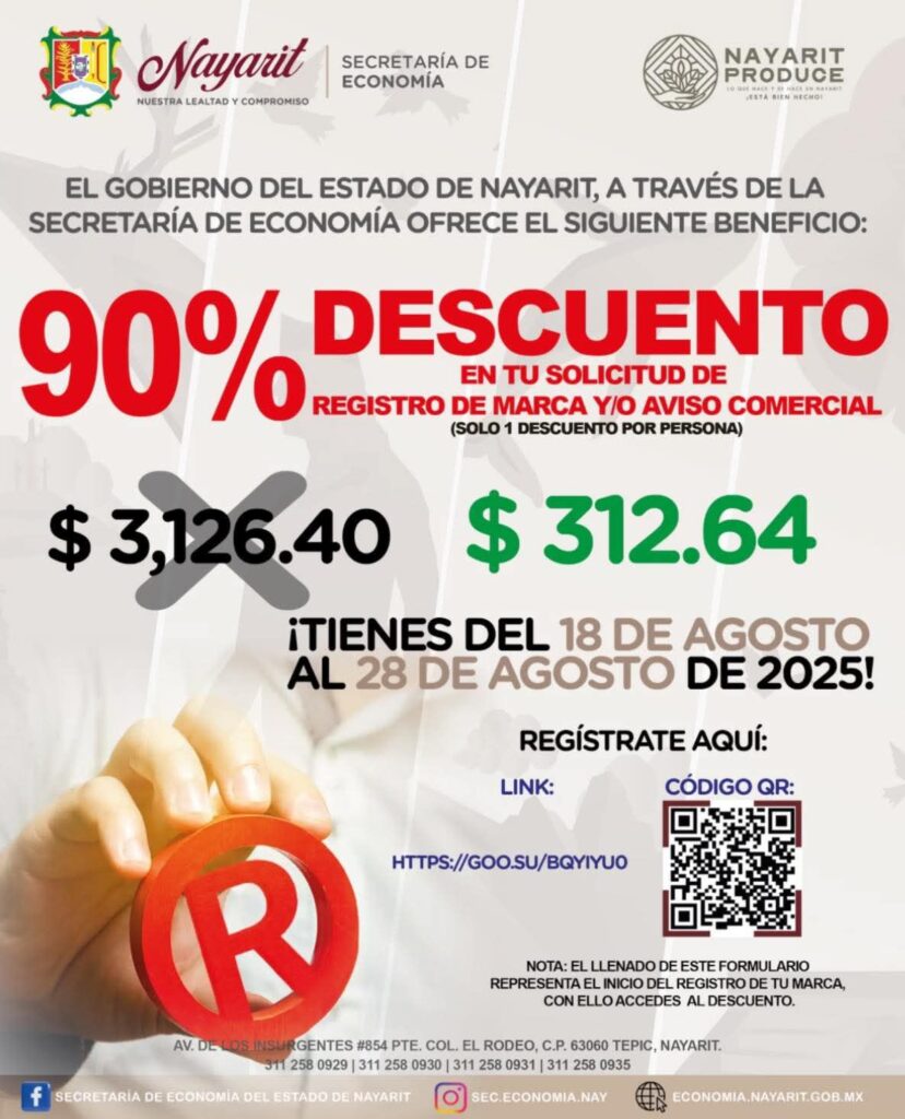 ¡APROVECHA EL 90% DE DESCUENTO EN EL REGISTRO DE TU MARCA!
