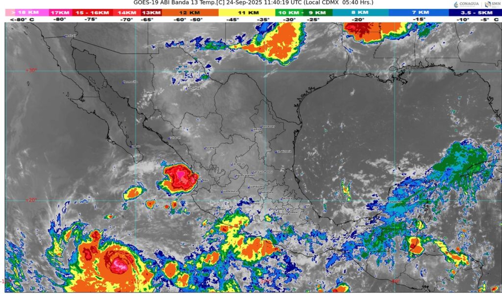 Se pronostican lluvias intensas y oleaje elevado por efectos del huracán Narda