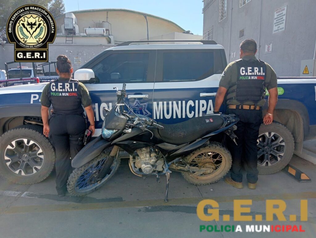 Recupera GERI motocicleta con reporte de robo