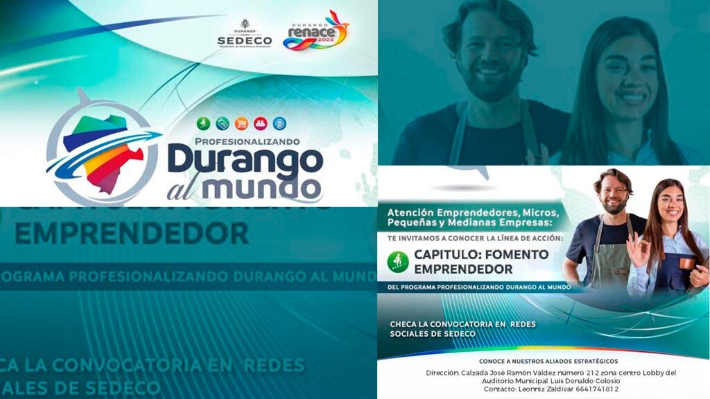 Guadalupe Victoria lanza convocatoria para emprendedores dentro del programa Profesionalizando Durango al Mundo