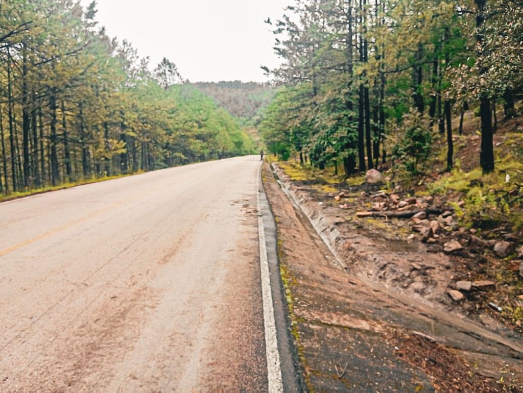 Limpian cunetas en la carretera Coyotes–San Miguel de Cruces