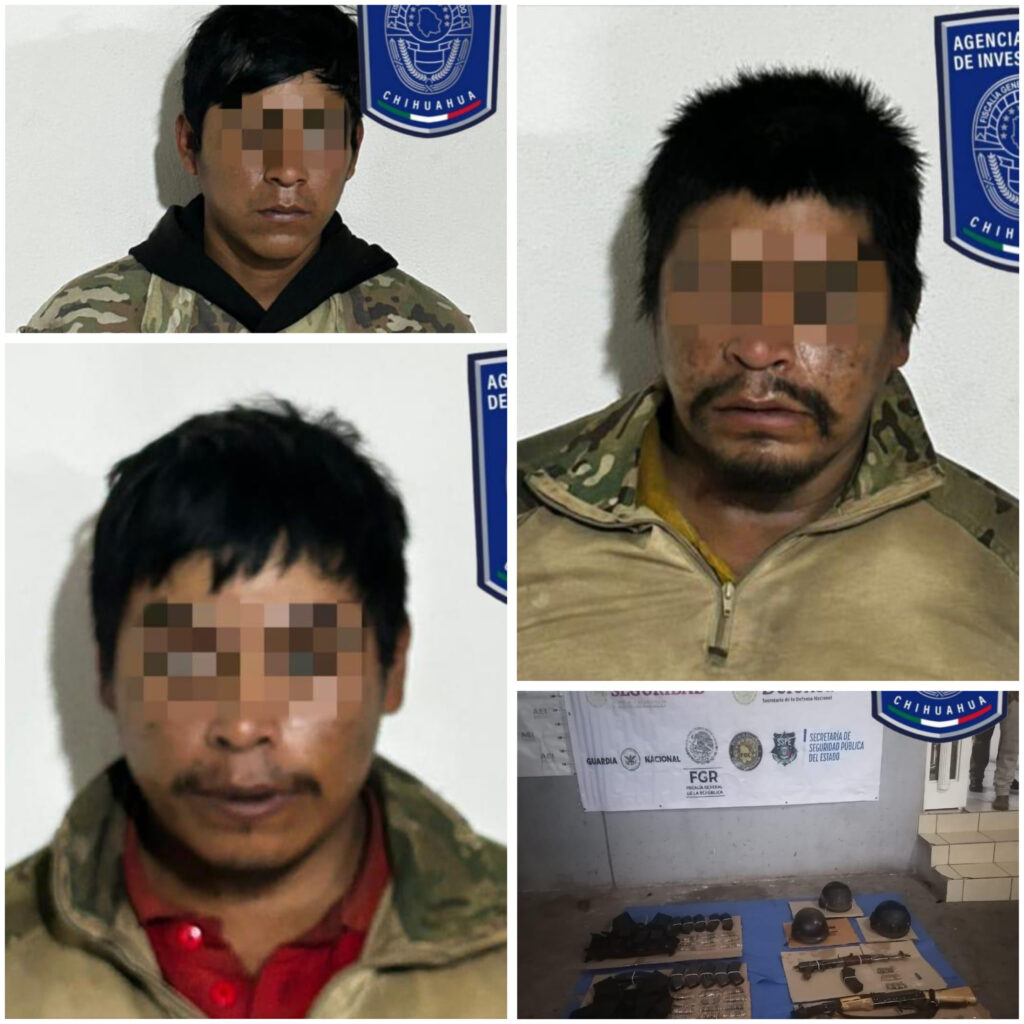 Detienen a tres presuntos halcones en Guadalupe y Calvo