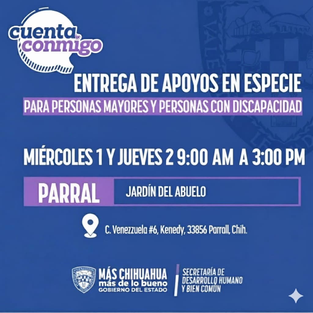 SDHyBC anuncia tercera  entrega de apoyos Nutri-Chihuahua en Parral