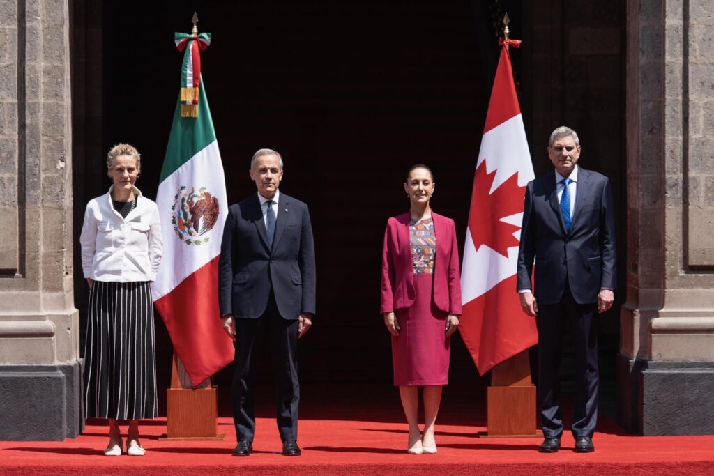 Sheinbaum recibe a Mark Carney, primer ministro de Canadá, en Palacio Nacional