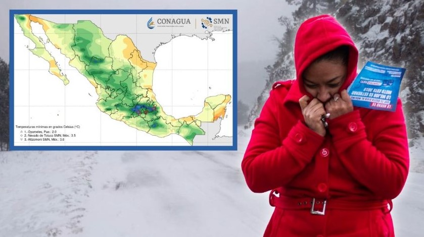 Tres estados inician la semana con temperaturas bajo cero