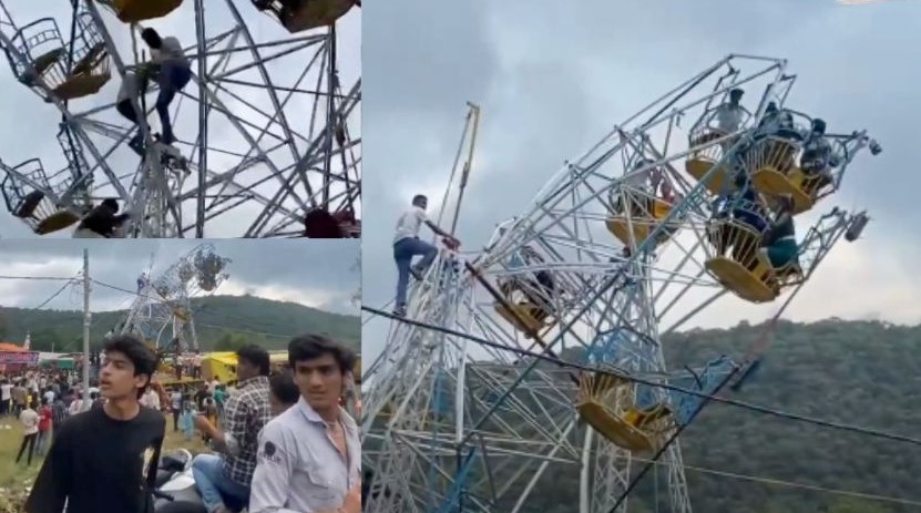 Rueda de la Fortuna Colapsa en Feria de India