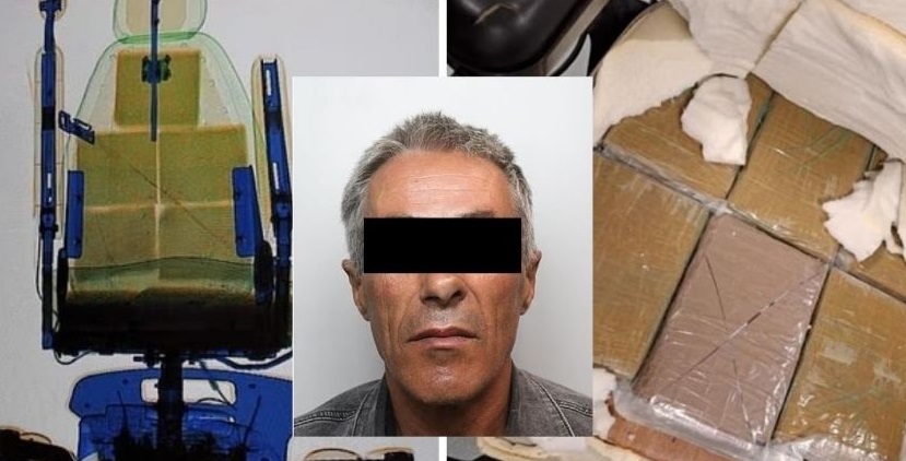 Hombre fingió ser discapacitado y escondió 12 kilos de cocaína en silla de ruedas