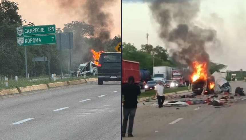 Accidente en la Carretera Mérida-Campeche deja 15 muertos