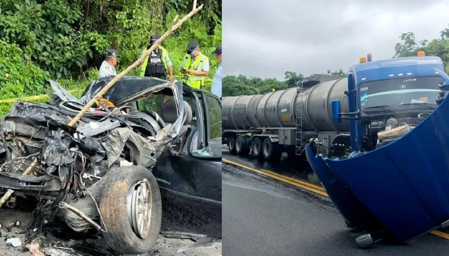 Accidente entre auto y pipa deja tres muertos y un herido grave