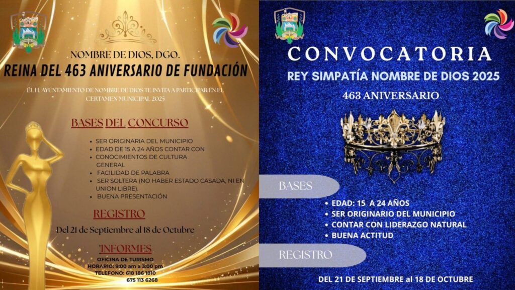 Convocan para Reyes de los festejos del 463° Aniversario de Nombre de Dios