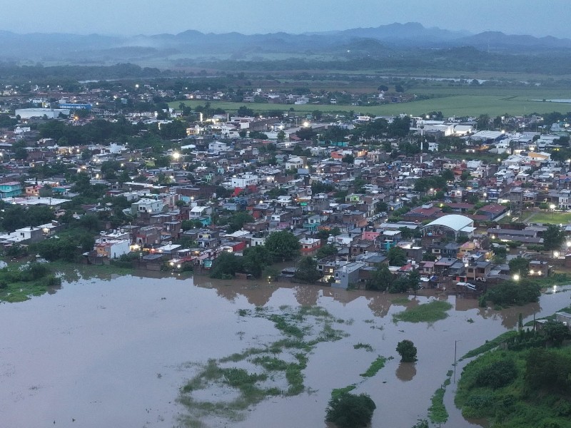 Inundaciones en el Acaponeta producidas por las fuertes lluvias