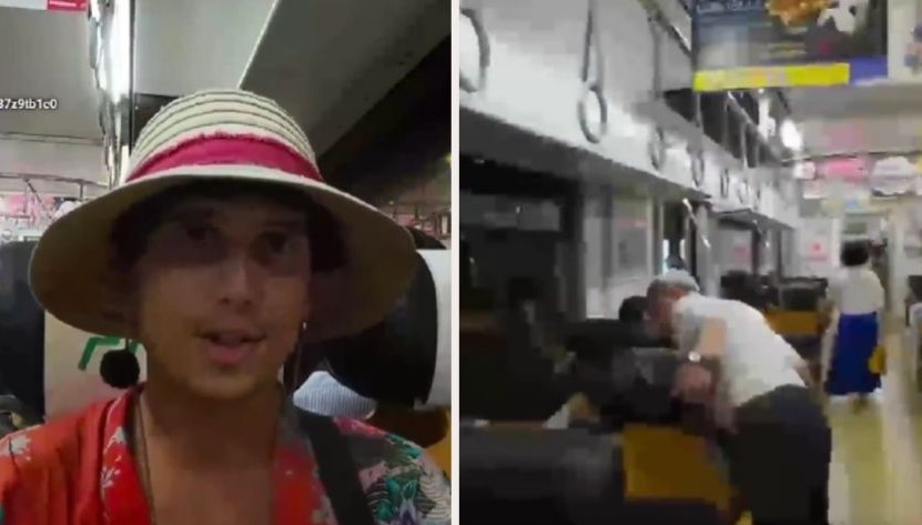 Joven agrede a hombre de la tercera edad en transporte público de Japón