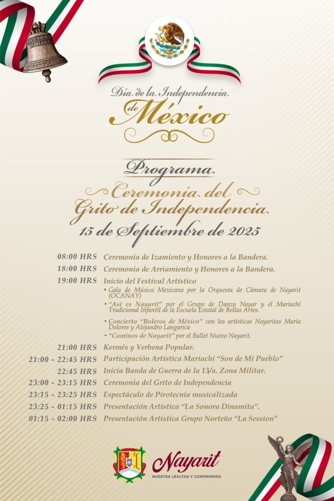 El gobierno del estado invita a los nayaritas a disfrutar las fiestas patrias