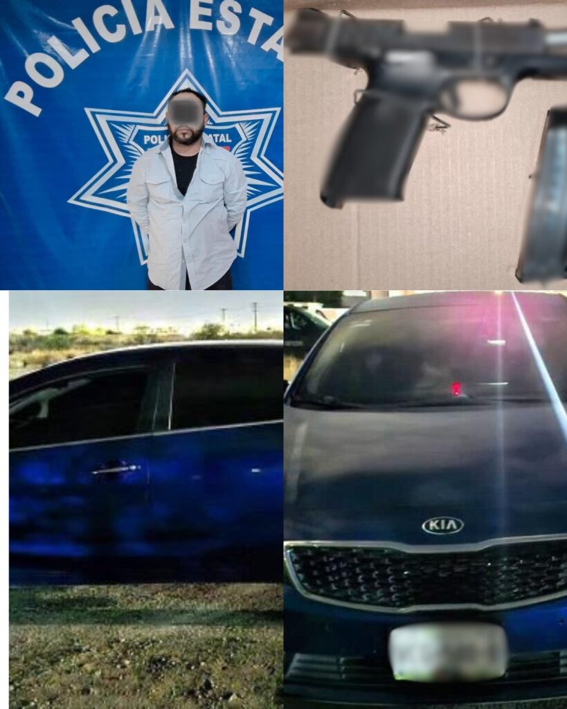 Manejaba vehículo robado y traía arma de fuego