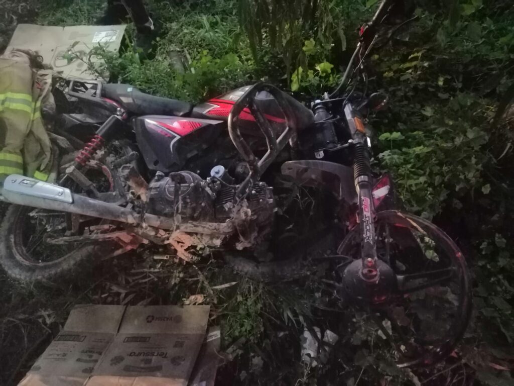 Derrapó en motocicleta este domingo