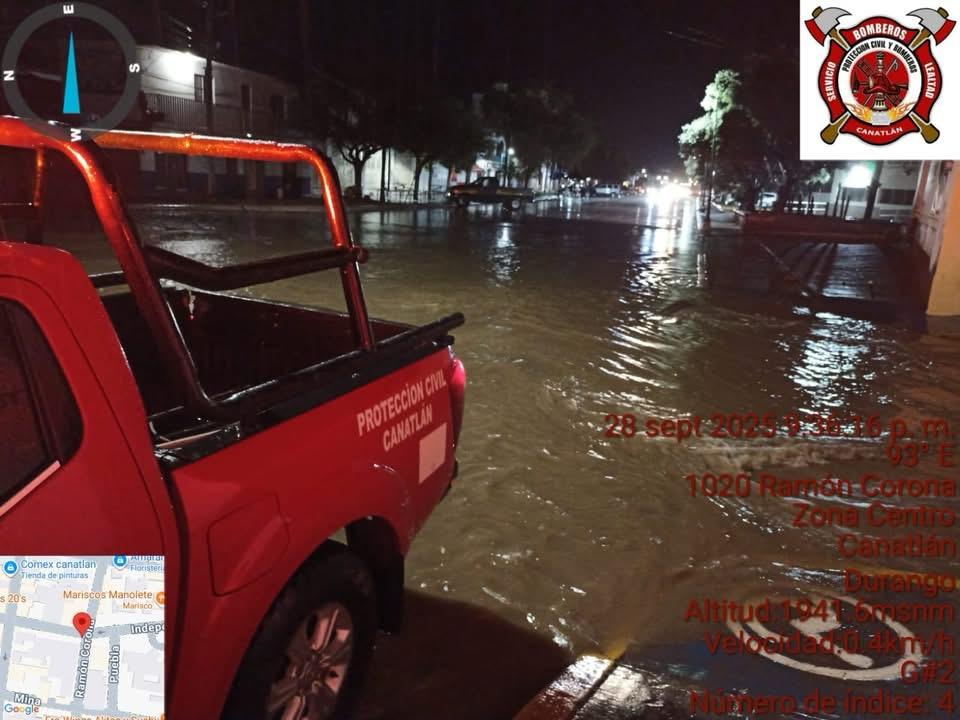 Por fuertes lluvias hay incomunicación en Canatlán