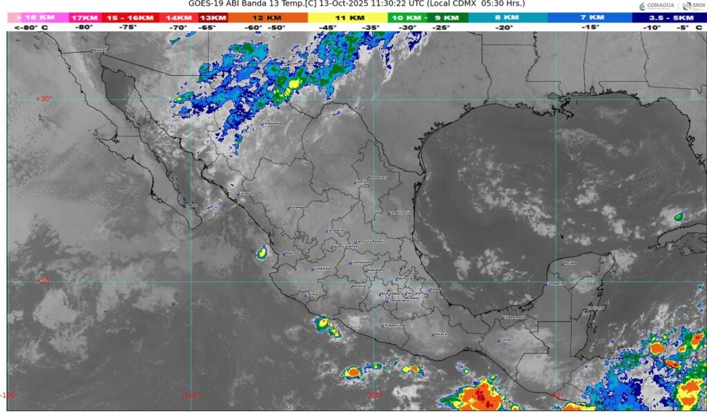  Lluvia intensa, vientos y oleaje para la semana del 13 al 19 de octubre