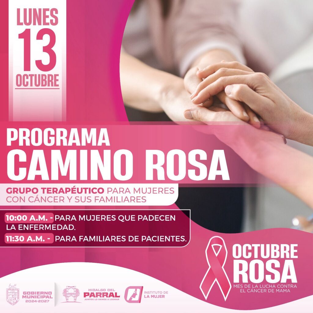 Gobierno de Parral impulsa el grupo terapéutico “Camino Rosa”