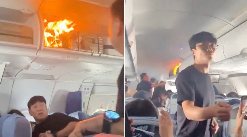 Incendio dentro de un avión en pleno vuelo por una batería de litio