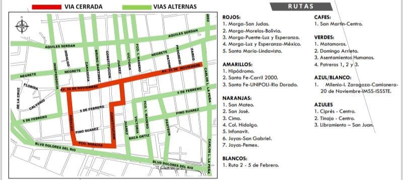 Modifican rutas del transporte público por “Durango de Rol” este domingo