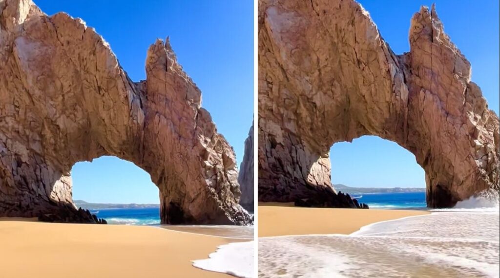 Aparece la playa del Arco en Cabo San Lucas, un fenómeno natural cautivador pero peligroso