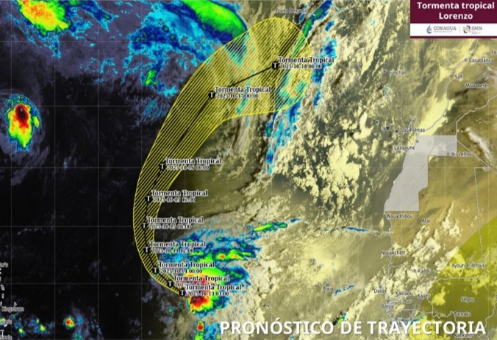 SMN confirma la formación de la tormenta tropical Lorenzo en el Atlántico