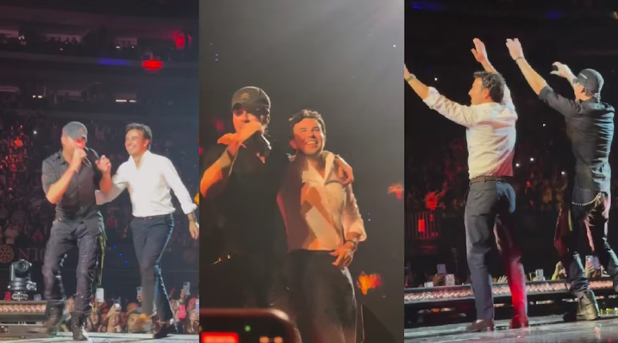 Enrique Iglesias invita al escenario a Checo Pérez y se le arrodilló