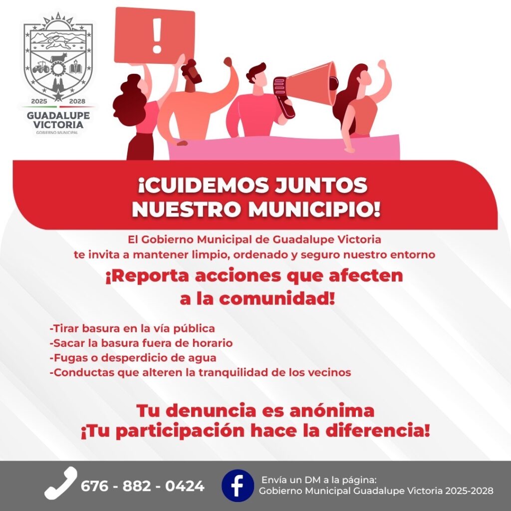 Promueve Gobierno Municipal un Guadalupe Victoria limpio, ordenado y seguro