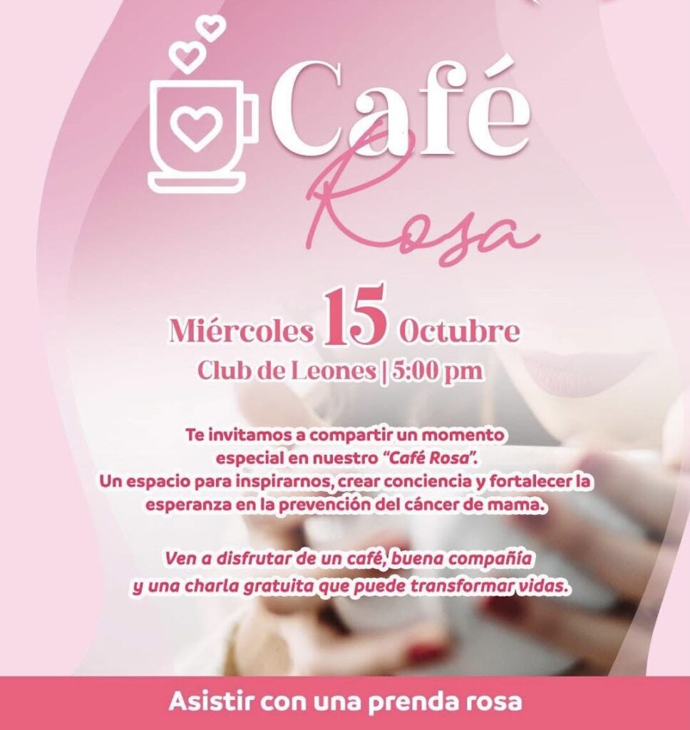 Realizarán en Guadalupe Victoria el primer “Café Rosa” para conmemorar el Mes de la Lucha contra el Cáncer de Mama