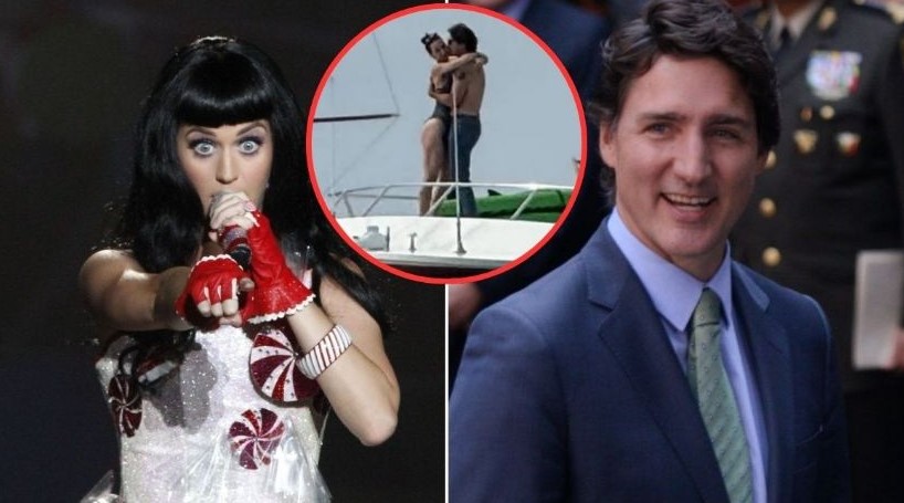 Captan a Katy Perry y Justin Trudeau en apasionado beso