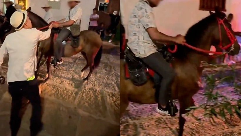 Captan a hombres en estado de ebriedad forzando a caballos a caminar