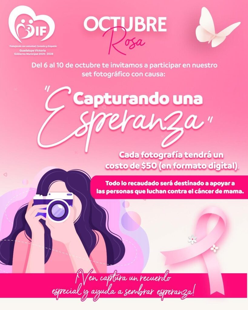 DIF Municipal impulsa campaña “Capturando una Esperanza” en apoyo a la lucha contra el cáncer de mama