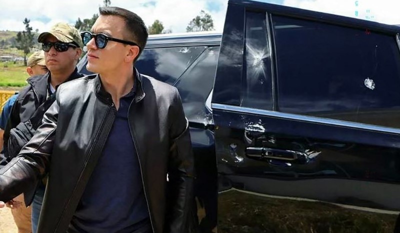 Atacan la caravana presidencial de Daniel Noboa