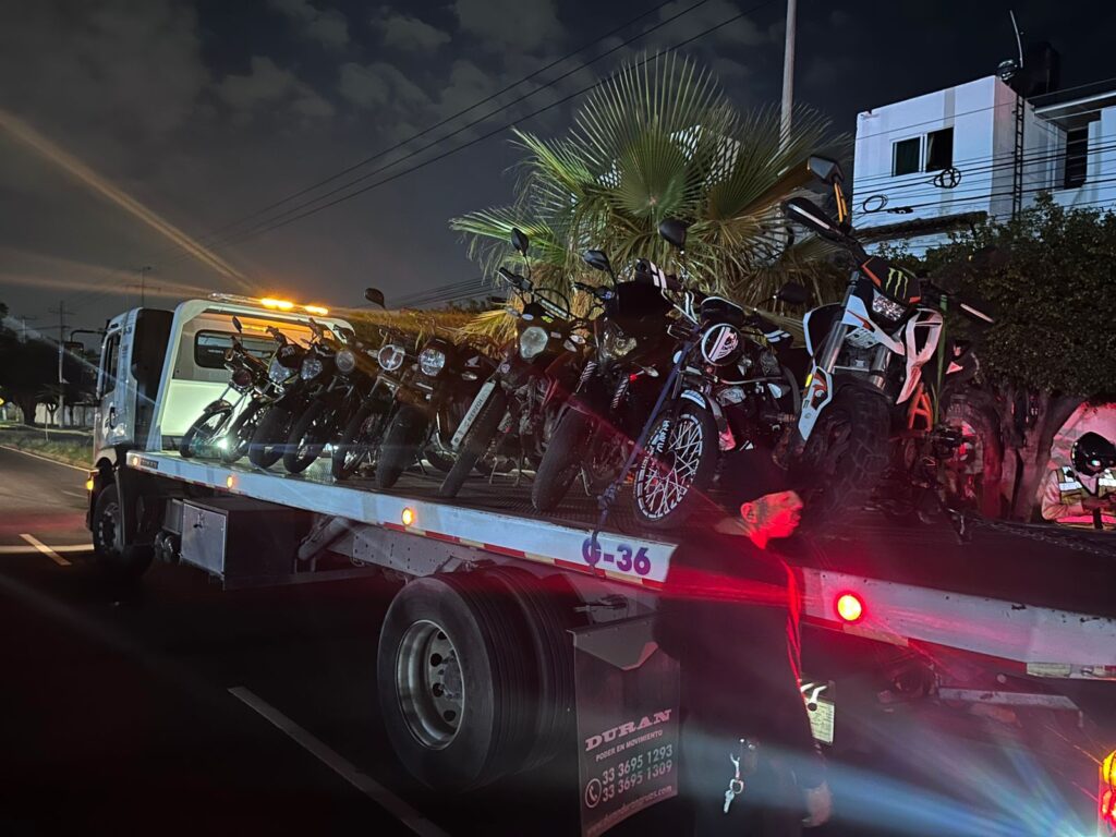Aseguran diez motocicletas en operativo contra carreras clandestinas en Zapopan