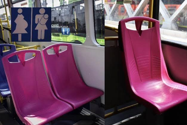 Asiento Rosa: asientos seguros para mujeres en el transporte público de Durango