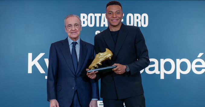 Kylian Mbappé recibe la Bota de Oro 2024-25