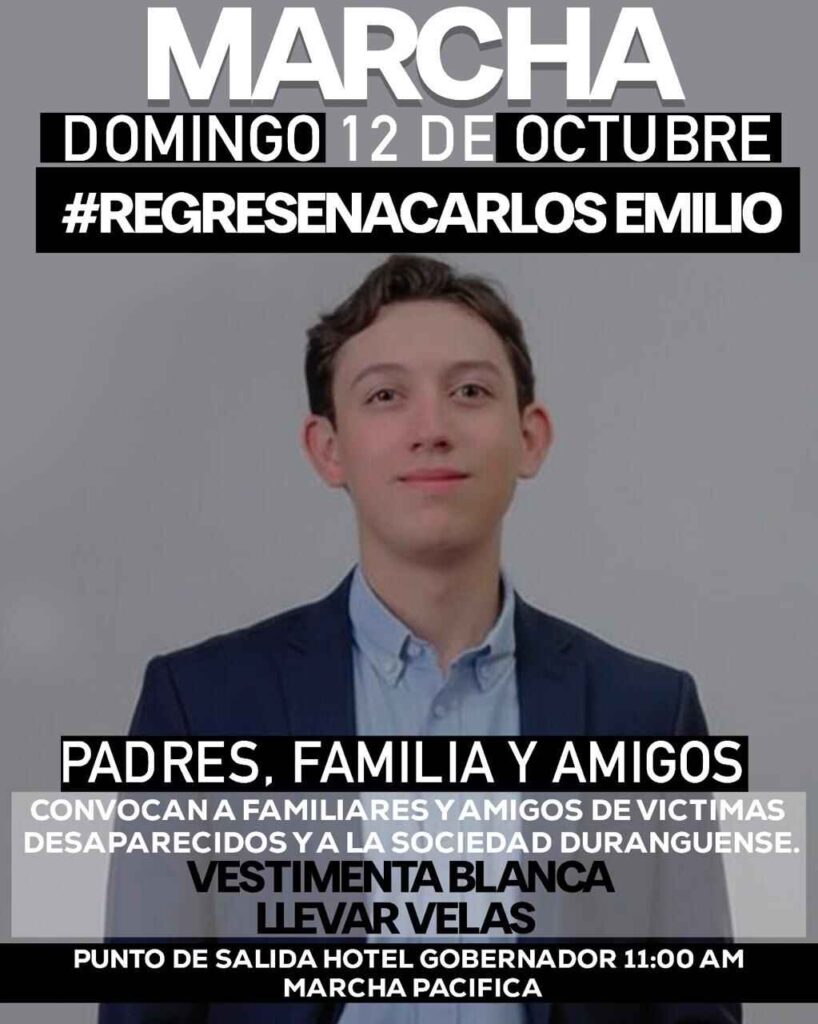 Convocan este domingo a marcha por Carlos Emilio Galván joven desaparecido en Mazatlán, Sinaloa
