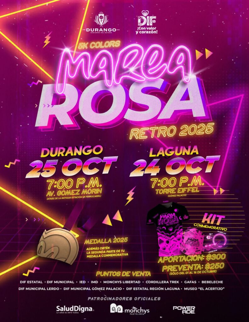 DIF Estatal te invita a unirte a la Marea Rosa Retro 2025, en apoyo a la prevención del cáncer de mama