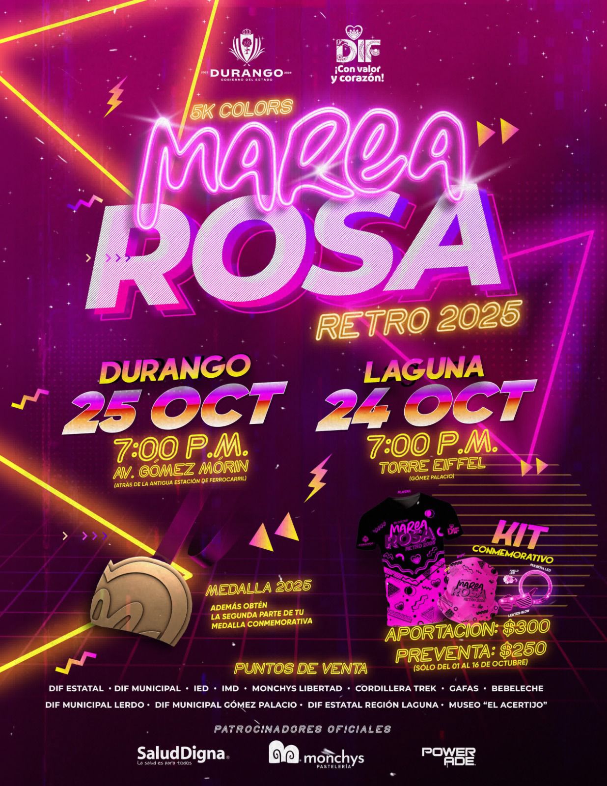 Marea Rosa Map DIF Estatal te invita a unirte a la Marea Rosa Retro 2025, en apoyo a ...