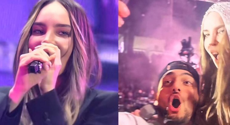 Belinda interrumpe su concierto y pide una foto a un «Guapo»