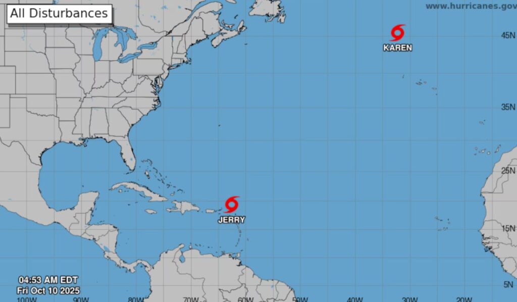 Se forma la tormenta subtropical Karen en el Atlántico