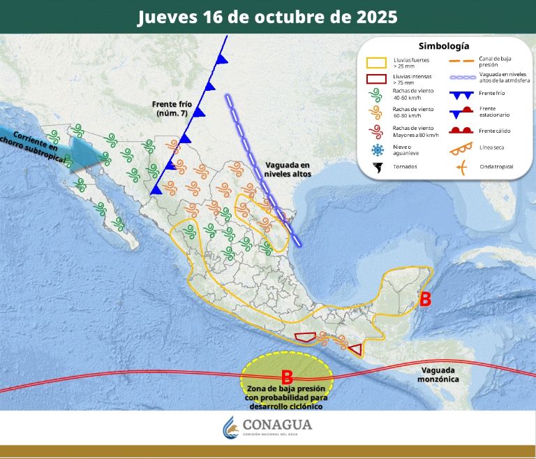 Impacto del Frente Frío número 7 en México este fin de semana