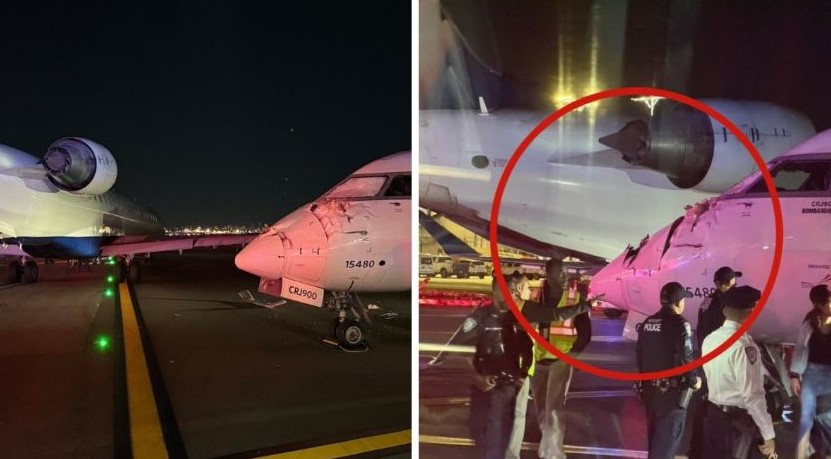 Dos aviones de Delta chocan en Nueva York y dejan un herido