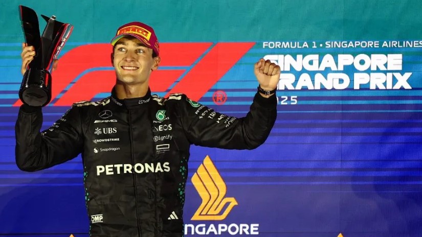 Russell gana el Gran Premio de Singapur y McLaren asegura campeonato de construcción