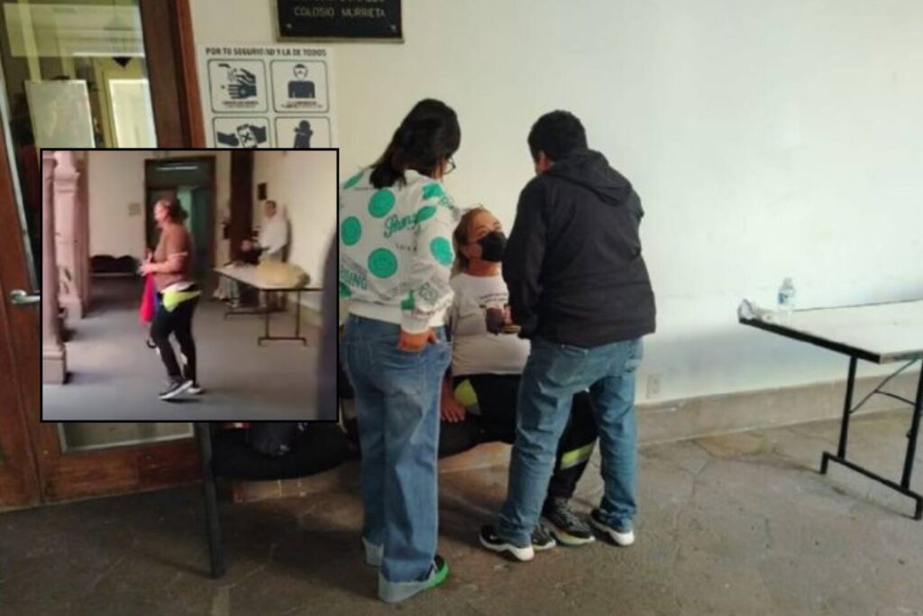 Madre se quita la ropa frente a diputados para exigir justicia por hijo asesinado en SLP
